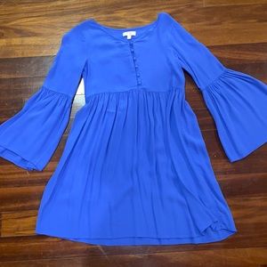 GB Girls Blue Bohemian Dress Bell Sleeves Large